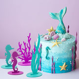 24 Pcs Mermaid Birthday Decorations Felt Table Centerpiece Under the