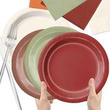 Fall Wedding Decorations 60Pcs Sage Green Orange Plates & Napkins