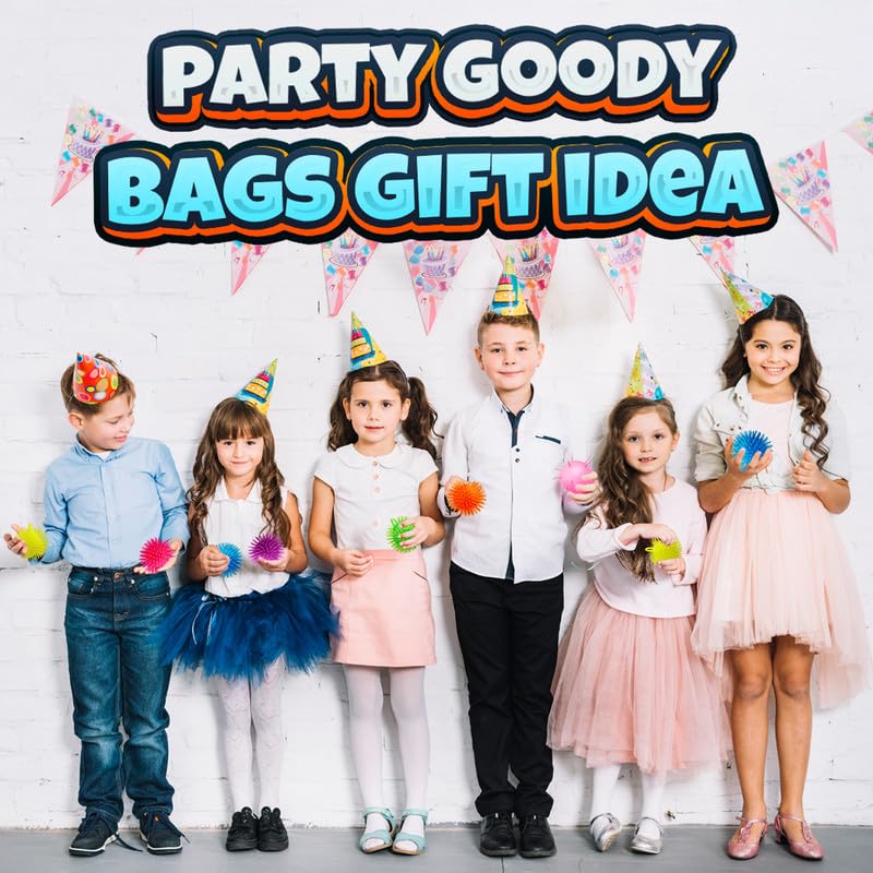 Bedwina Puffer Balls (Pack of 12) - Squishy Balls for Kids Neon Party