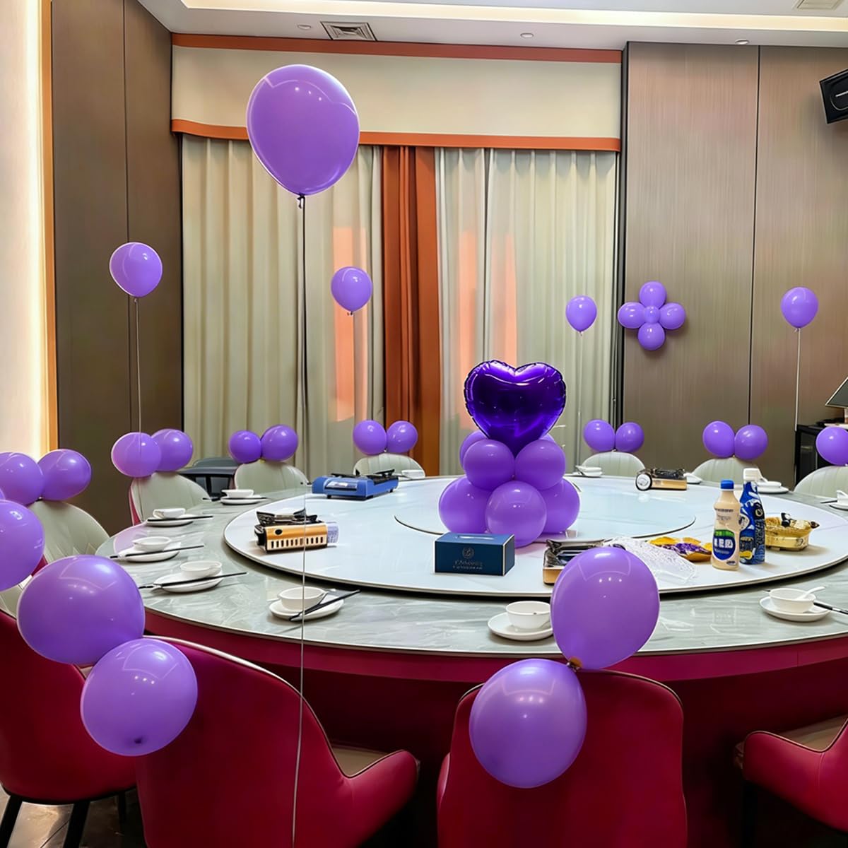MEBAY Purple Balloons, 100pcs 12 inch Matte Latex Party Balloons for