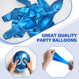 Chrome Metallic Blue Balloons 12 inch, 100 Pcs Latex Shiny Balloons
