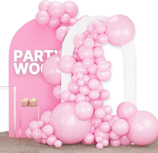 PartyWoo Baby Pink Balloons 100 pcs Different Sizes of 36 18 12 10 5