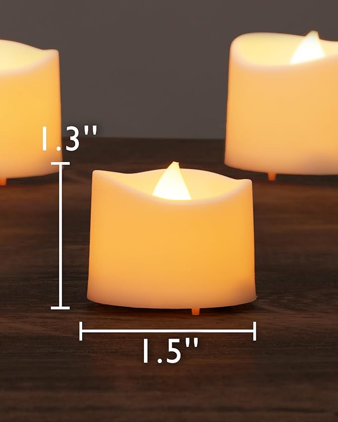 Homemory 12-Pack Flameless LED Tea Lights Candles Battery Operated,