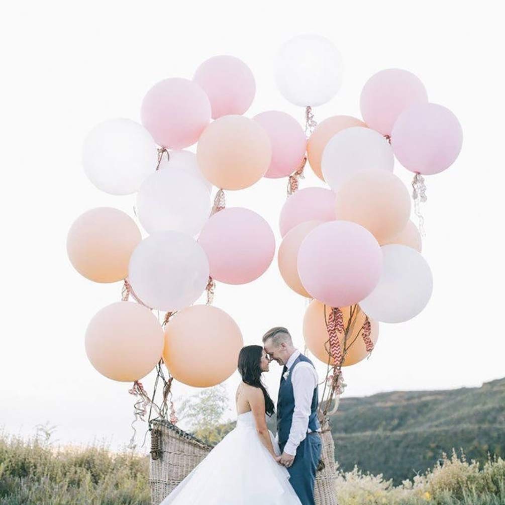 24 Inch Latex Round Balloons 5 Pack Light Pink Thick Big Balloons for