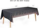 2 Packaging Black and Rose Gold Plastic Tablecloth, 54 "x108