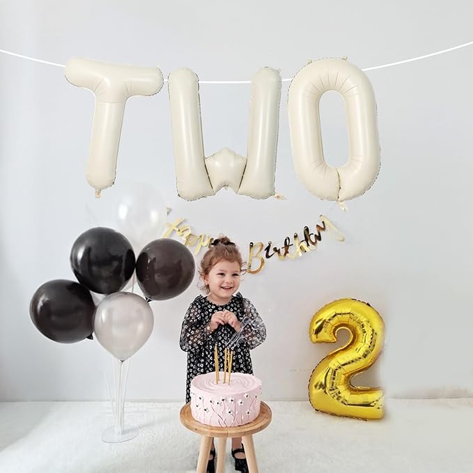 40 Inch Beige Letter Balloon, Cream White Sand Alphabet With Ribbon
