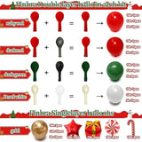 Christmas Balloons Garland Arch Kit Double Stuffed Dark Green Red