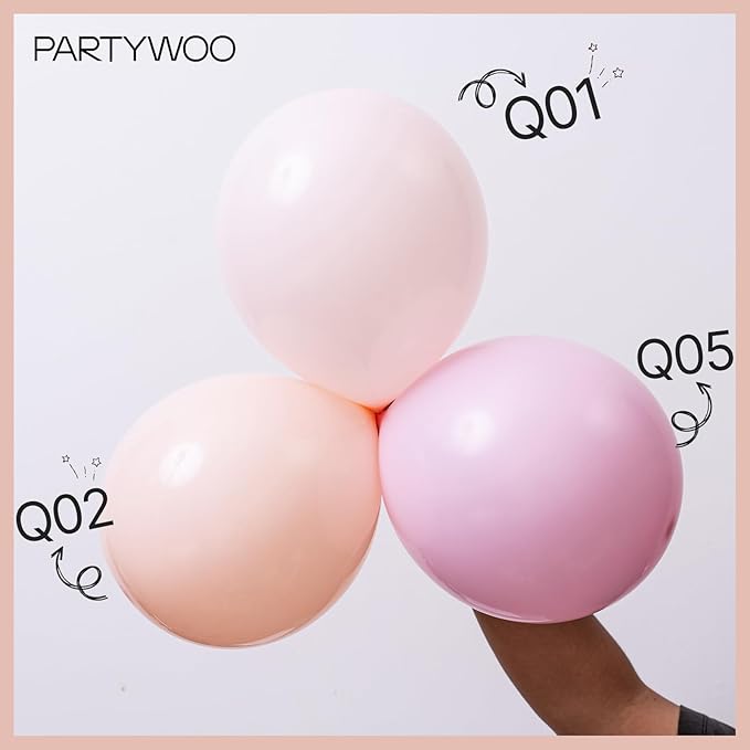 PartyWoo Pastel Orange Balloons 100 pcs Different Sizes of 36 18 12