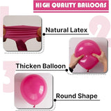 PartyWoo Hot Pink Balloons 100 pcs Different Sizes of 36 18 12 10 5