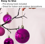 Fuchsia Christmas Ornaments - Christmas Tree Decorations Shatterproof