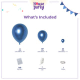 HOUSE OF PARTY Metallic Blue Balloons - Blue Balloon Garland, 5/12/18