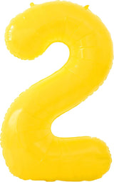 KatchOn, Giant Yellow 2 Balloon Number - 40 Inch | Two Birthday