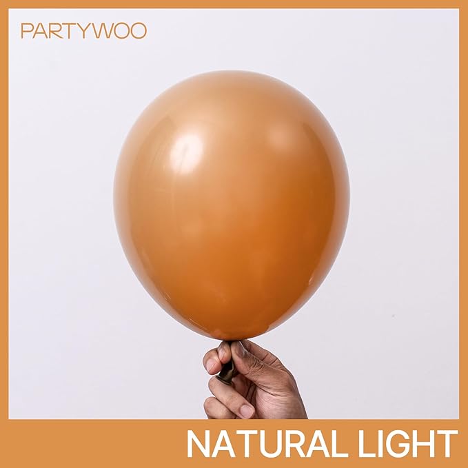 PartyWoo Light Brown Balloons 50 pcs 12 Inch Caramel Brown Tan Boho