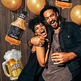 Whiskey Bottle & Beer Cup Balloons (4), Aluminum Foil, Unisex,