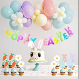 Easter Party Decorations Glitter Bunny Hoppy Easter Banner Spring