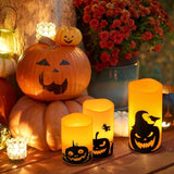 Halloween Flameless Candles LED Flickering Battery Pillar Candles