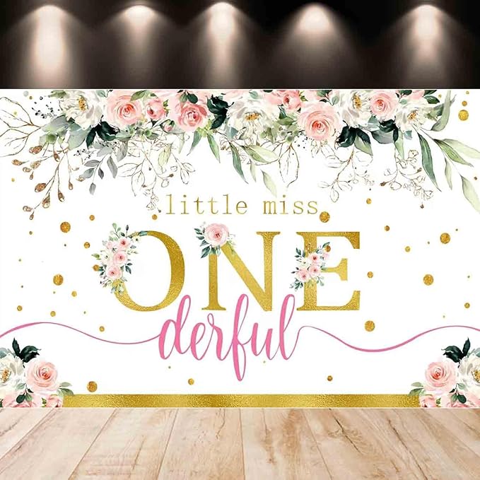 Baby Girl 1st Birthday Decorations Supplies Balloon Boxes Pink Gold