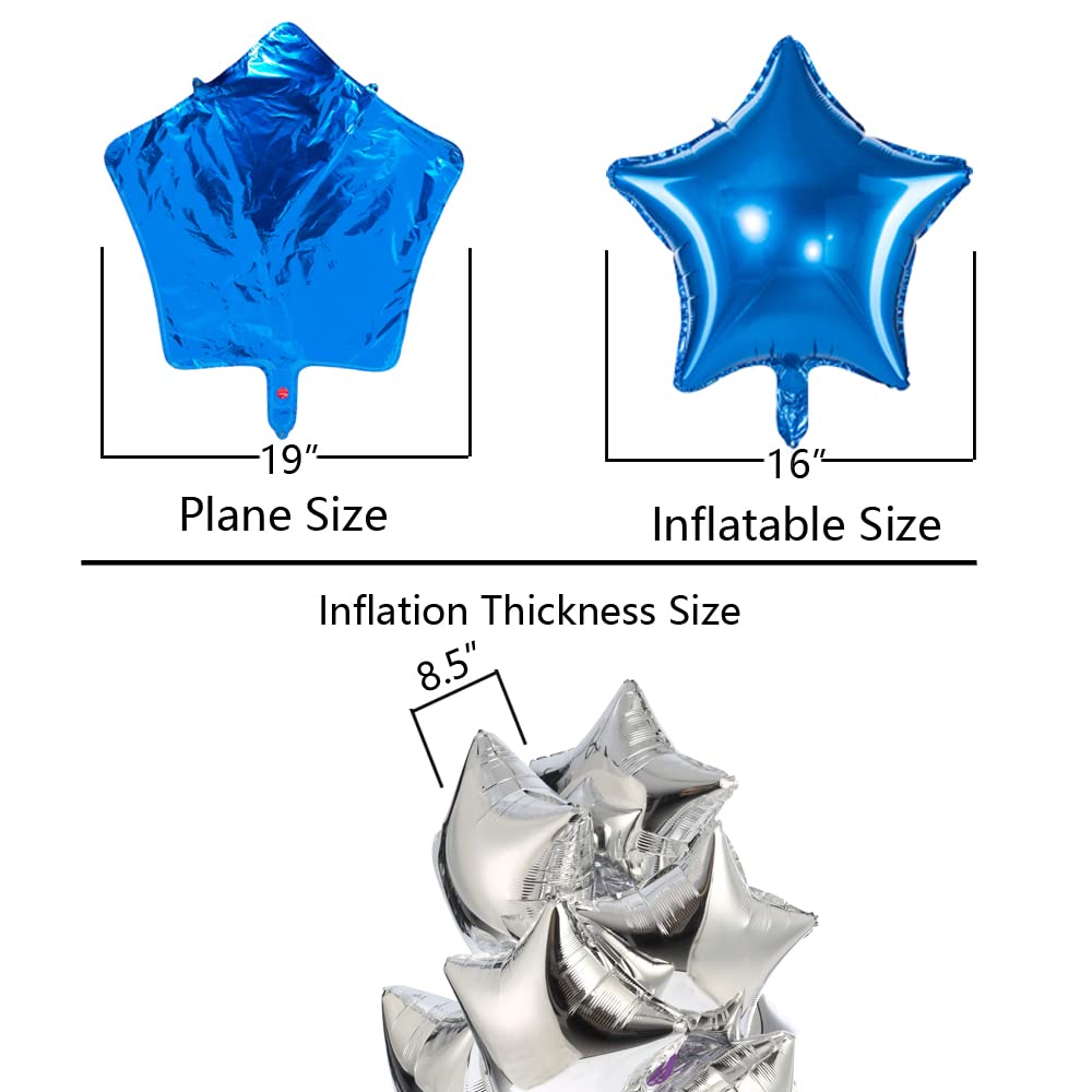 Blue Star Balloon 18 Inches Foil Balloons Mylar Helium Balloons for