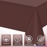 16 Pack Brown Plastic Tablecloth for Rectangle Tables, Premium
