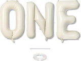 40 Inch Beige One Balloons for 1st Birthday, Cream White Sand One