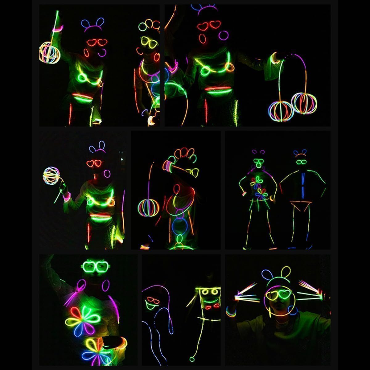 BUDI 467Pcs Glow Sticks Party Favors for Kids Adults Glow in the Dark