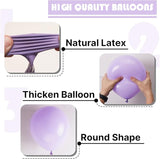 PartyWoo Lavender Balloons 140pcs Different Sizes Pack of 18 12 10 5