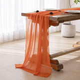 Keketoarrange 3pcs Orange Gauze Rustic Cheesecloth Table Runner 120