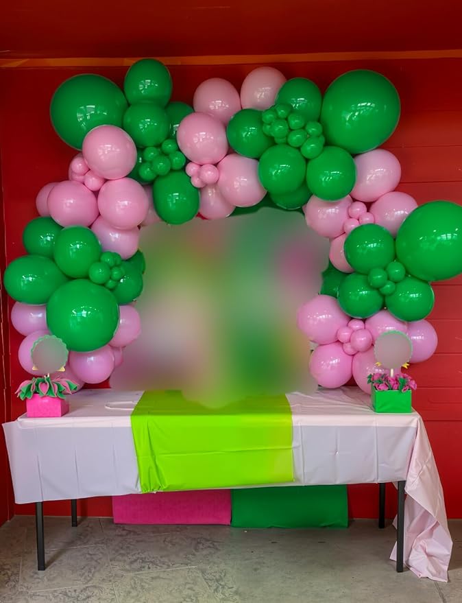 Pink and Green Balloons - Latex Balloons 12 Inch Dark Pink Balloon