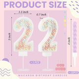 MTLEE Number 2 Birthday Candle with 12 Pcs Spiral Candles for Girls