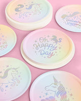 xo Fetti Unicorn Paper Plates 24 pk 9 Unicorn Birthday Party