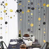 Cheerland Black and Gold Party Decorations Star Garlands Gold Black