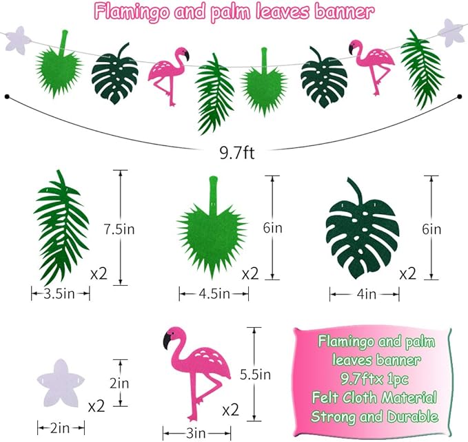 Hawaiian Party Decorations Tropical Birthday Party Supplies Flamingo