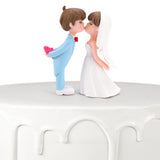 2.2" Wedding Cake Topper Bride Groom, Resin Couple Statue Decorative