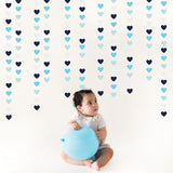 Light-Navy Blue White Party-Decorations Heart-Garland - 52ft Bridal