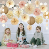 Champagne Gold Beige Boho Party Decorations Pink and Beige Birthday