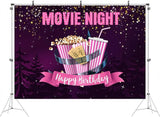 7x5ft Cinema Movie Night Theme Photography Backdrop for Birthday