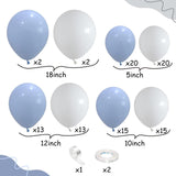 Blue and White Balloon Arch Kit, 100pcs Light Blue White Balloon