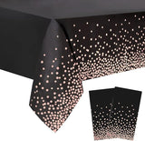2 Packaging Black and Rose Gold Plastic Tablecloth, 54 "x108