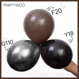 PartyWoo Dark Brown Balloons 100pcs Different Sizes of 18 12 10 5