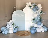 Dusty Blue Balloon Arch Kit, 162pcs Dusty Light Blue White and Clear
