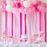 Captain Décor 8 Pink Streamers with White, 656ft Pack of Pink Crepe