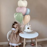 Pastel Colorful Heart Foil Balloons, 10PCS Assorted Rainbow Helium
