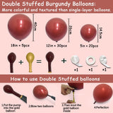 Burgundy Balloons Double Stuffed Wine Red Rose Red Balloon Arch Kit