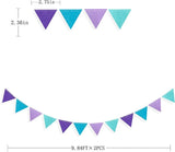 Mermaid Party Decorations Purple Teal Felt Hanging Triangle Mini