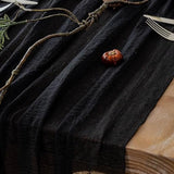 Keketoarrange 3pcs Halloween Table Runner Black Cheesecloth Gauze
