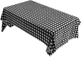 2 Packaging black and white square grid Plastic Tablecloth, 54 inch
