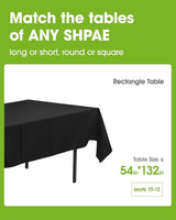 Pureegg Plastic Table Cloth Disposable 10 Pack, 54 x 132 Inch Table