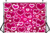 Hot Pink Heart Photo Backdrop 10x8FT Galentines Day Decorations