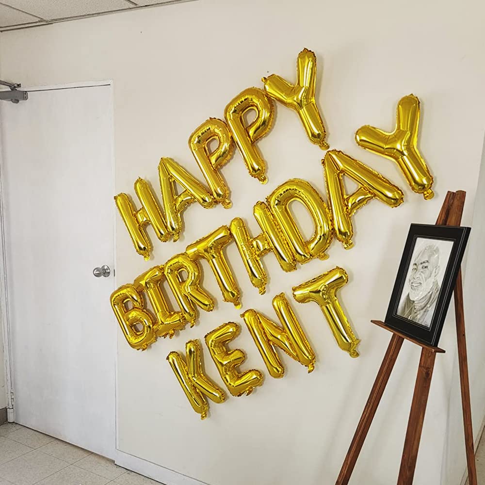 52 Pcs Gold Letter Balloons Foil Alphabet A to Z Balloons Personalized