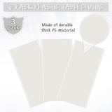 3Pcs 54 x 108 Inch White Rectangle Tablecloth,Disposable Plastic